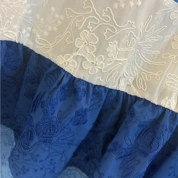 Gianni Bini Blue and White Colorblock Maxi Dress NWT Size 12 - Picture 5 of 10